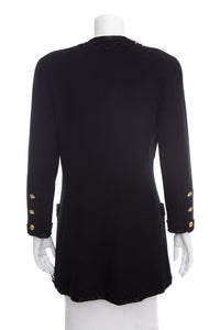 Chanel Boutique Vintage Black Lace Detail Jacket SZ 40
