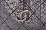 Chanel Gunmetal Python Bowler RHW Handbag