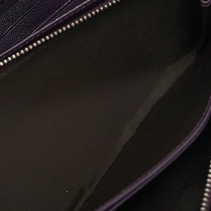 Dior Purple Cannage Patent Leather Lady Dior Wallet On Chain