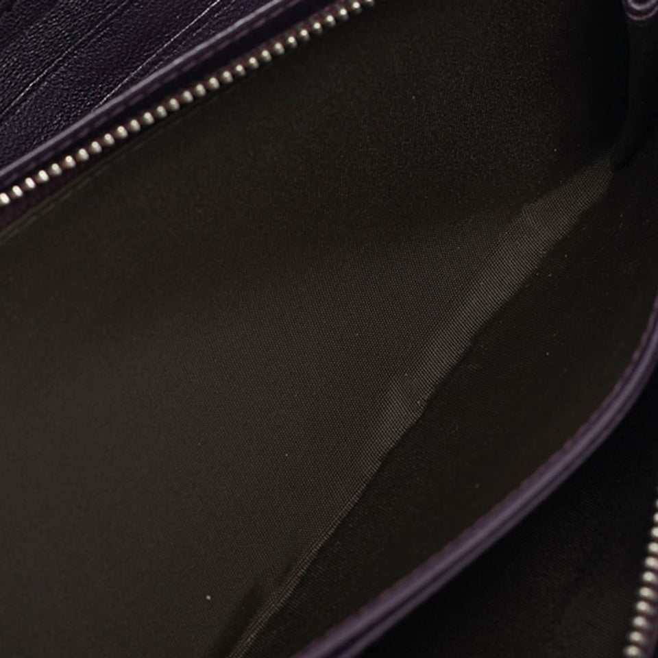Dior Purple Cannage Patent Leather Lady Dior Wallet On Chain