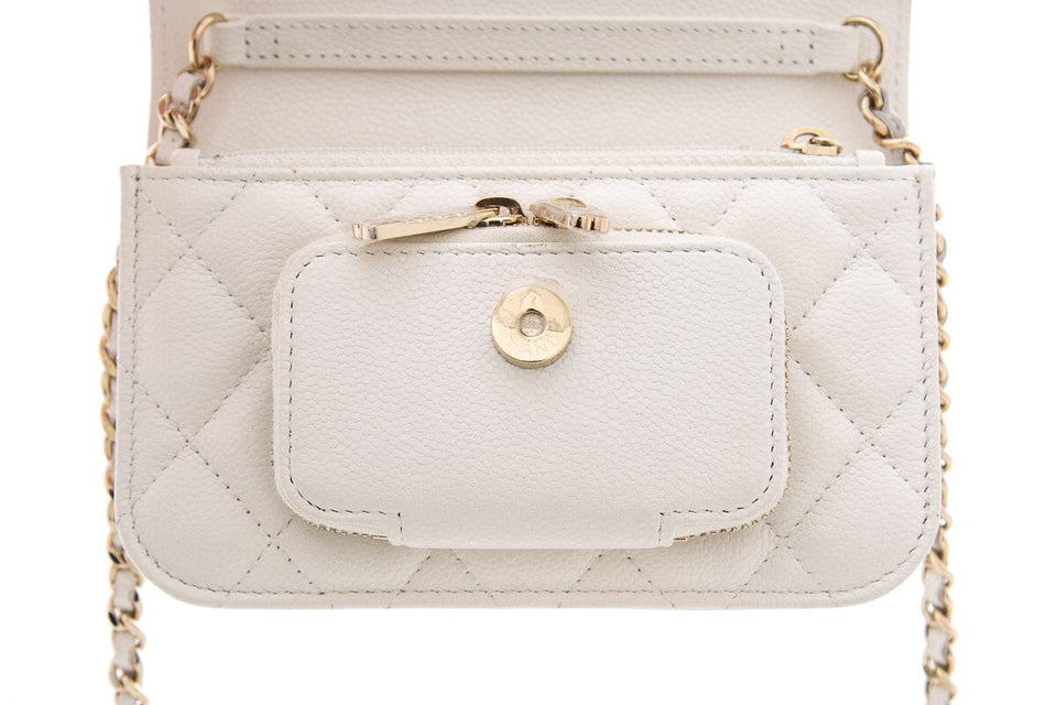 Chanel White Business Affinity Flap Handbag