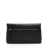 Saint Laurent Croc Embossed Leather West Hollywood Fold Over Clutch