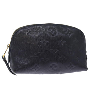 LOUIS VUITTON Empreinte Pochette Cosmetic PM Pouch Navy M69413 LV Auth 75459