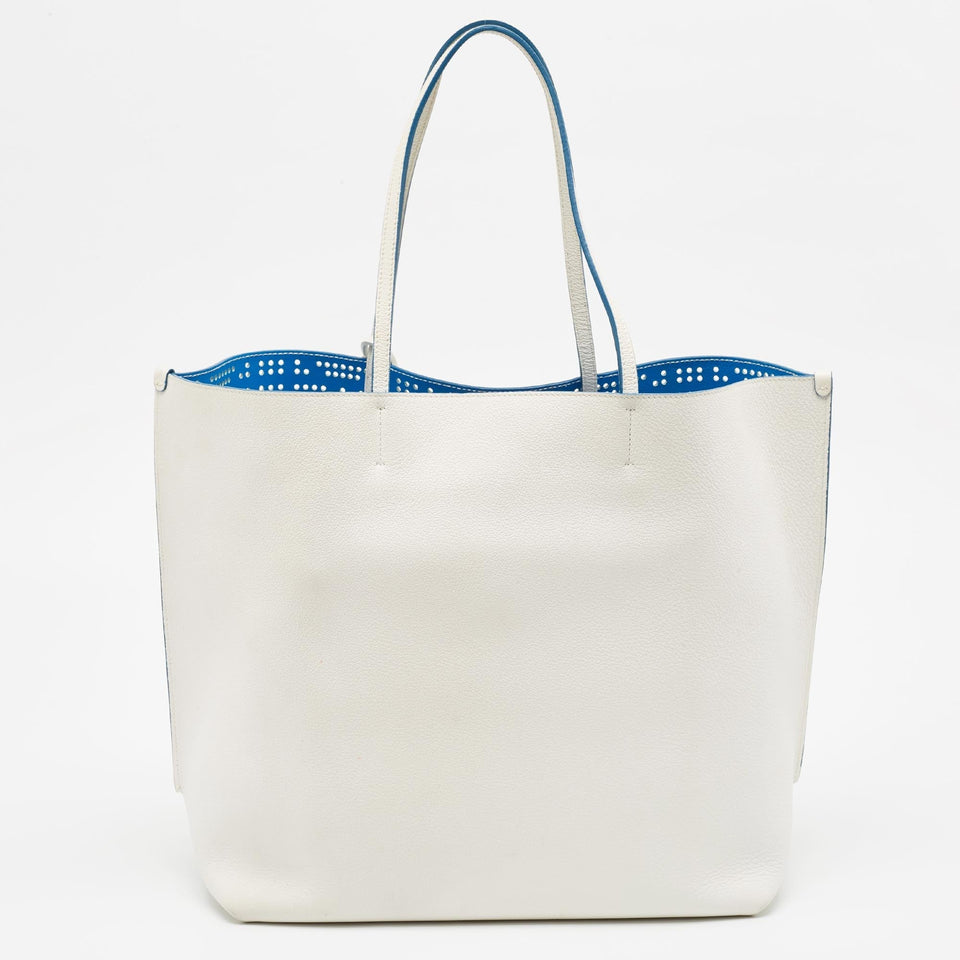 Dior White Cannage Perforated Leather Dioriva Tote