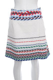 Chanel White Knit Chevron Detail Skirt  SZ 38
