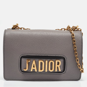 Dior Grey Leather Medium J'adior Flap Shoulder Bag