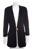 Chanel Boutique Vintage Black Lace Detail Jacket SZ 40