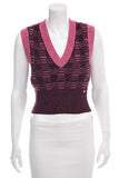 Chanel Pink Knit Cropped Vest SZ 36