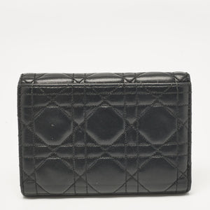 Dior Black Cannage Leather Miss Dior Compact Wallet