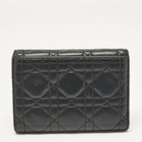 Dior Black Cannage Leather Miss Dior Compact Wallet