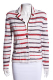 Chanel Red, White and Blue Cashmere Cardigan SZ 34
