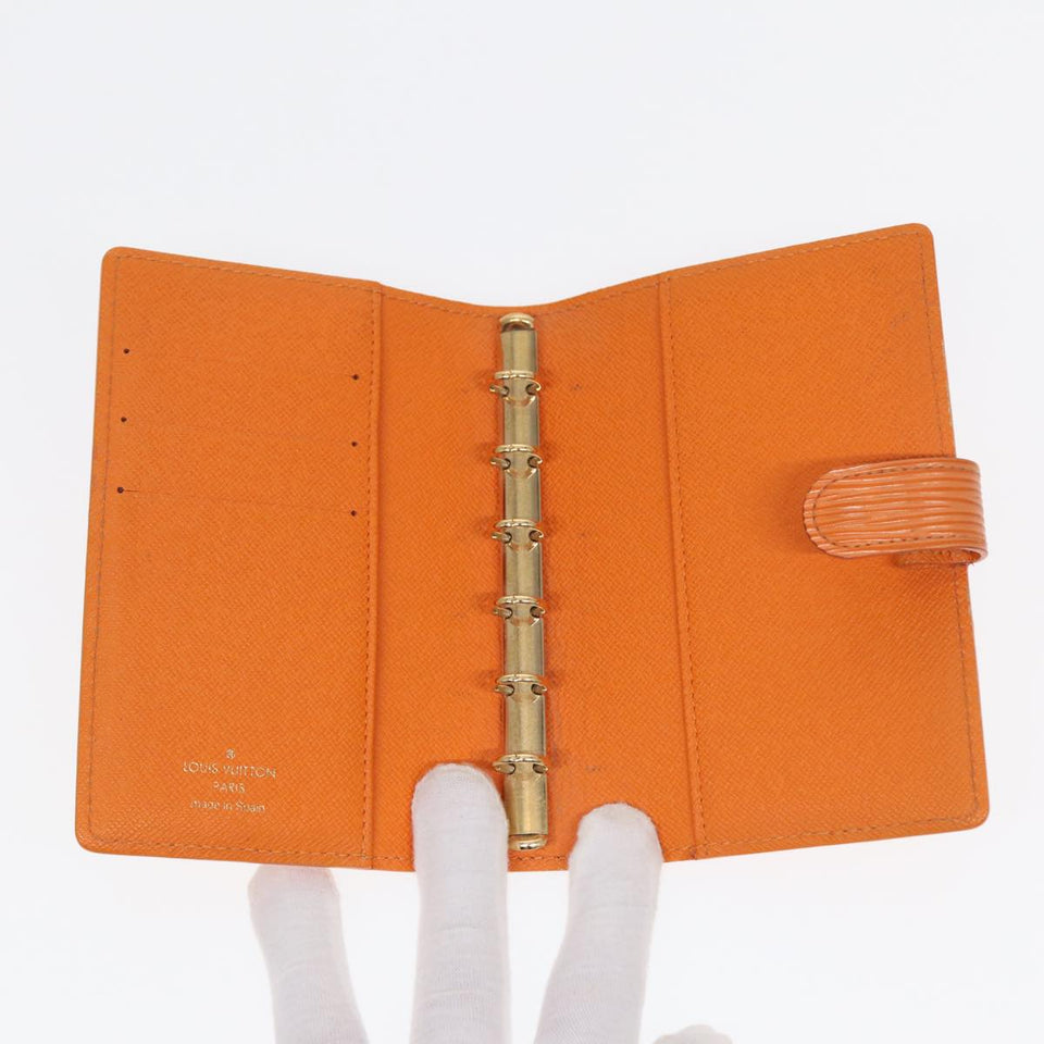 LOUIS VUITTON Epi Agenda PM Day Planner Cover Orange Mandarin R2005H Auth 78109