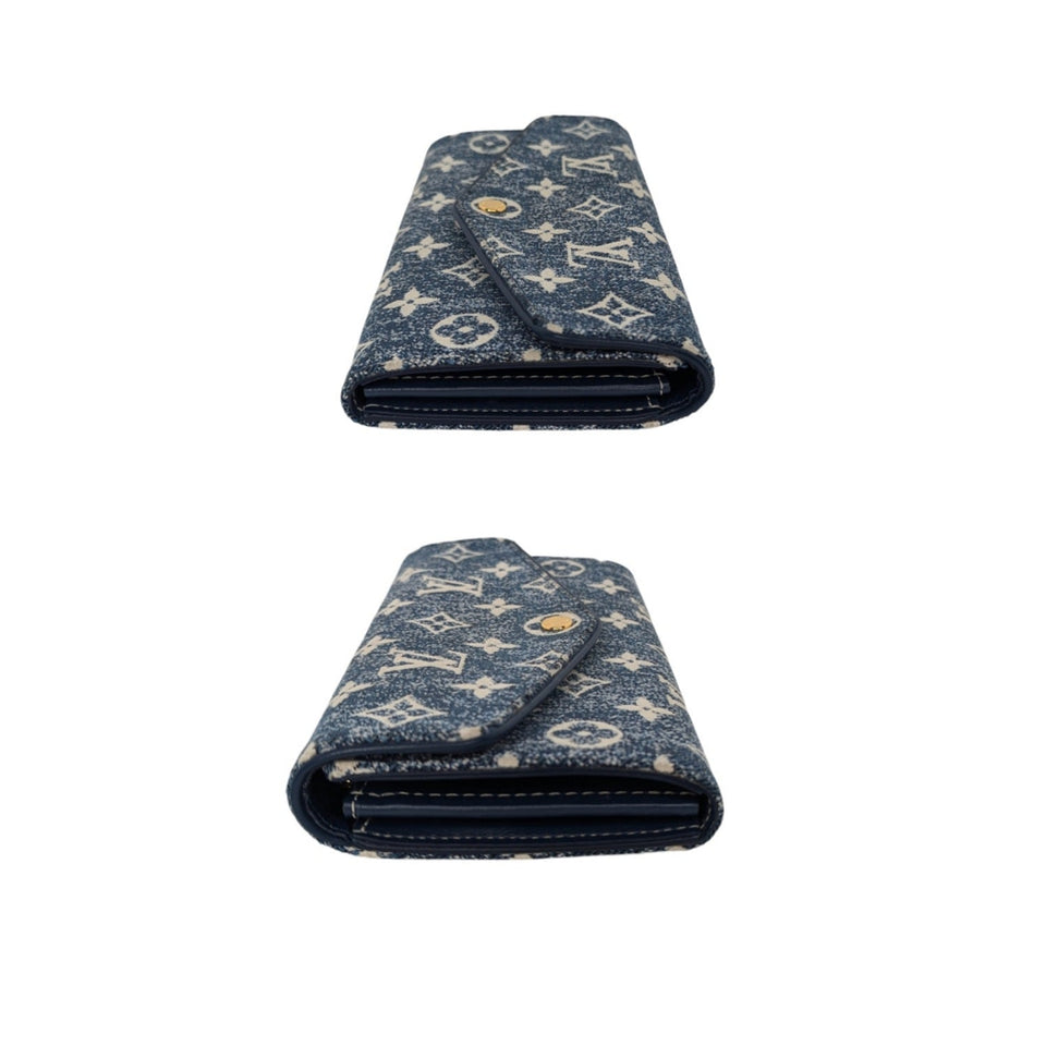 Louis Vuitton Monogram Jacquard Denim Sarah Wallet Bleu