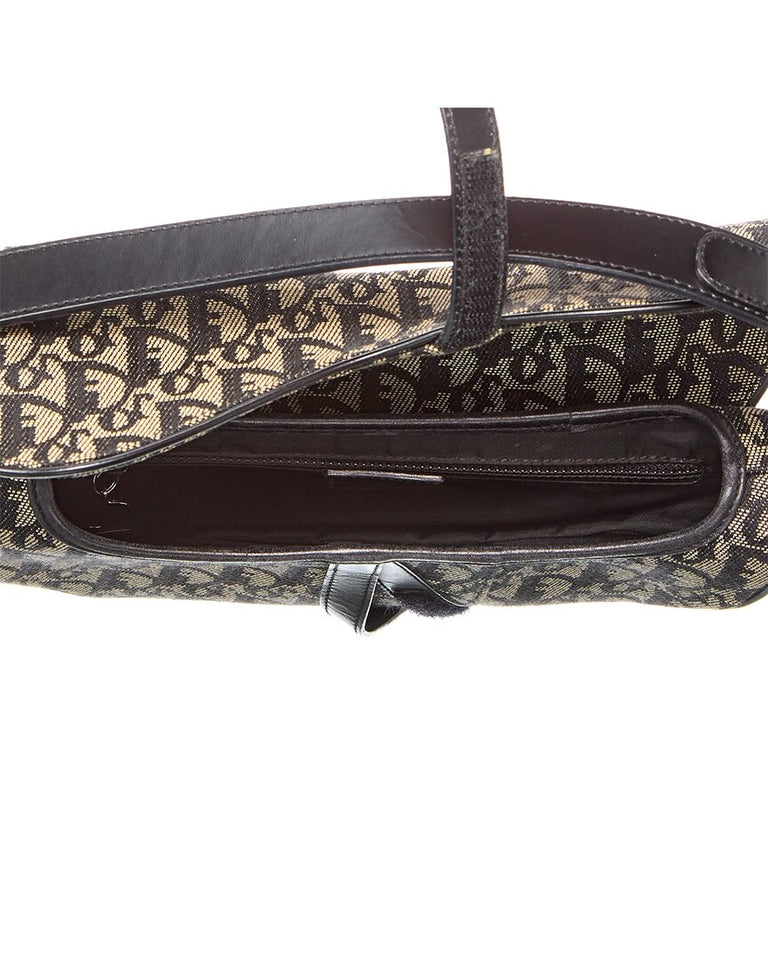 Dior Beige Canvas Oblique Saddle Bag