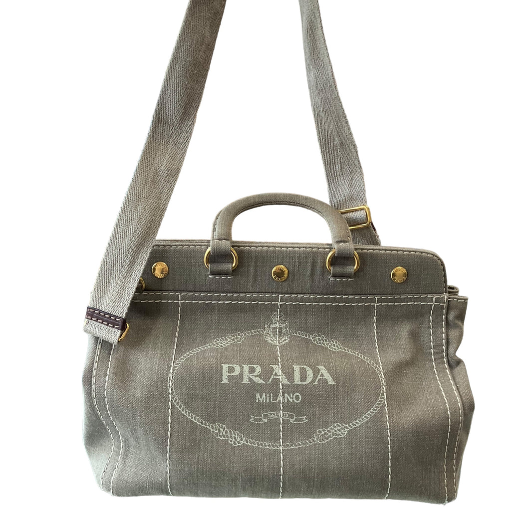 Prada Canapa Two-Way Snap Tote