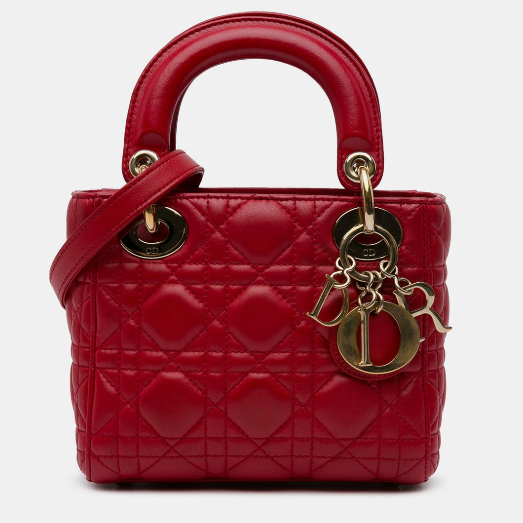 Mini Lambskin Cannage Lady Dior