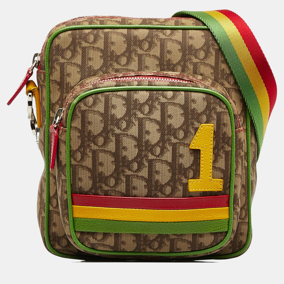 Beige/Brown Diorissimo Rasta Crossbody Bag