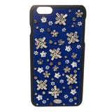 Dior Blue Fabric Stardust Crystal Embellished Iphone 6 Plus Case