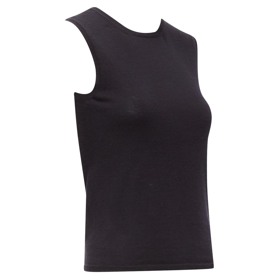 Christian Dior Cashmere Silk CD Logo Charm Knit Tank Vest