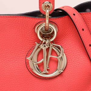 Dior Coral Leather Large Diorissimo Shopper Tote