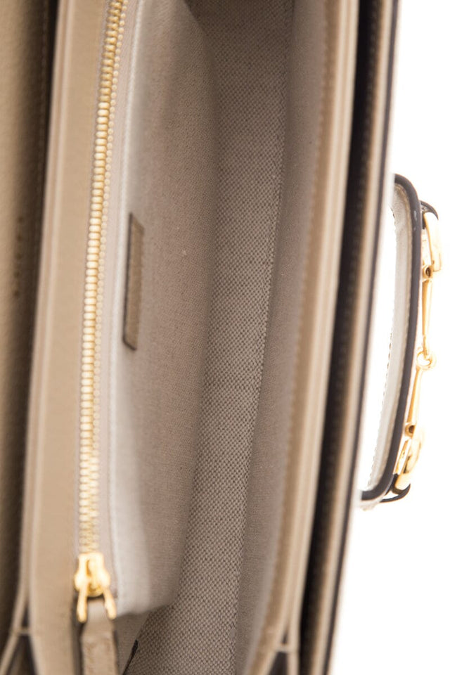 Gucci GG Supreme Monogram Horsebit 1955 Cream & Beige Handbag