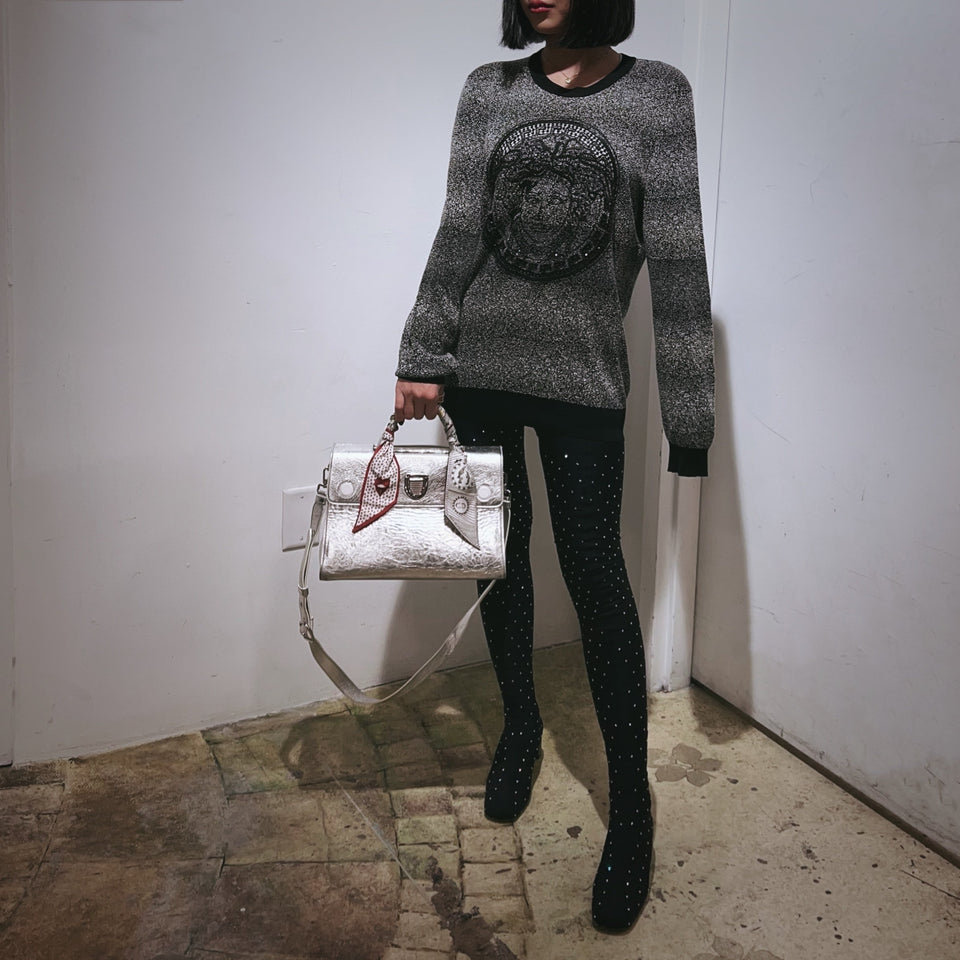 CHRISTIAN DIOR Medium Diorever silver bag
