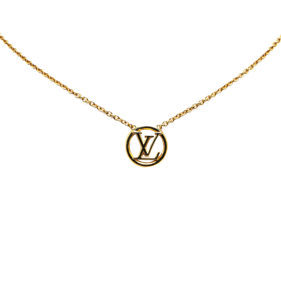 Gold Louis Vuitton Gold Plated Mother Of Pearl L To V Pearlfection Pendant Necklace