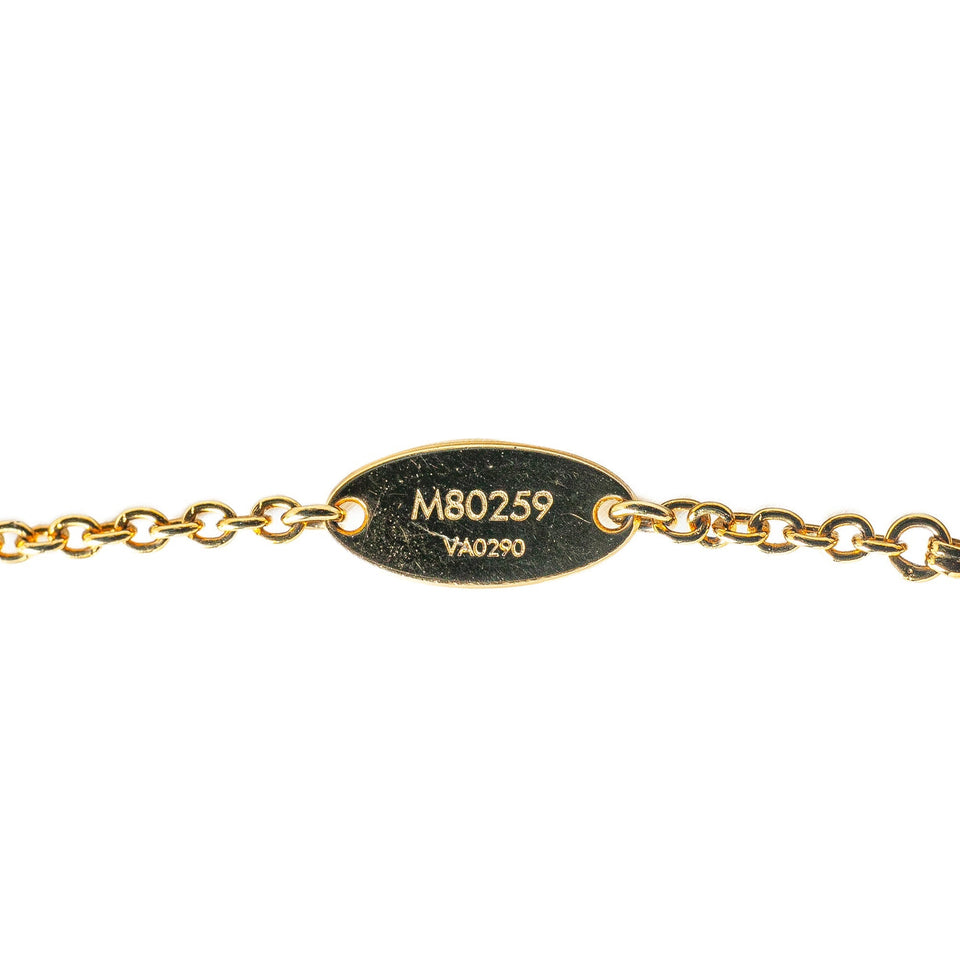 Gold Louis Vuitton Gold Plated Mother Of Pearl L To V Pearlfection Pendant Necklace