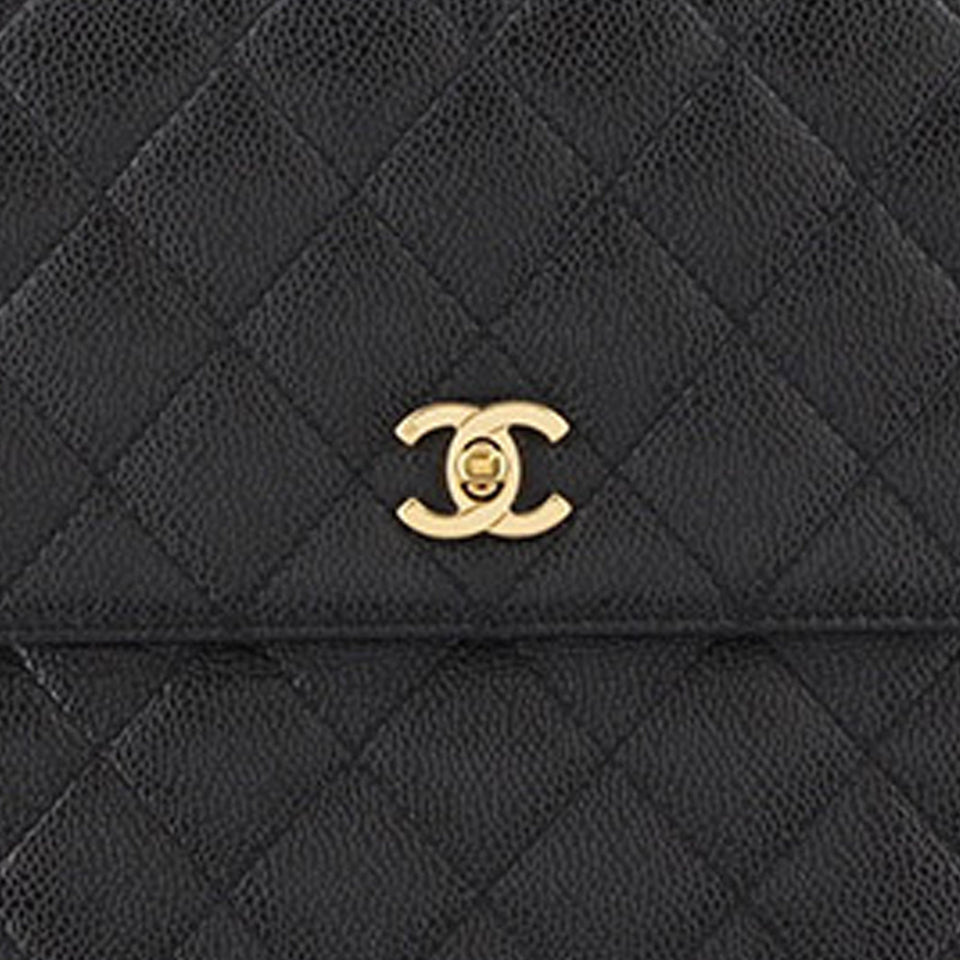 Chanel Kelly Bag Black Caviar Gold