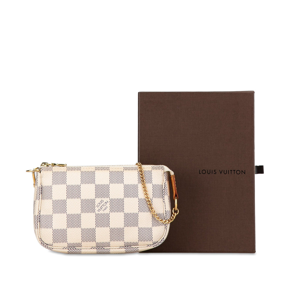 White Louis Vuitton Damier Azur Mini Pochette Accessoires Handbag