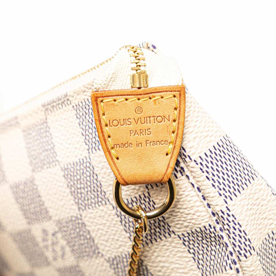 White Louis Vuitton Damier Azur Mini Pochette Accessoires Handbag