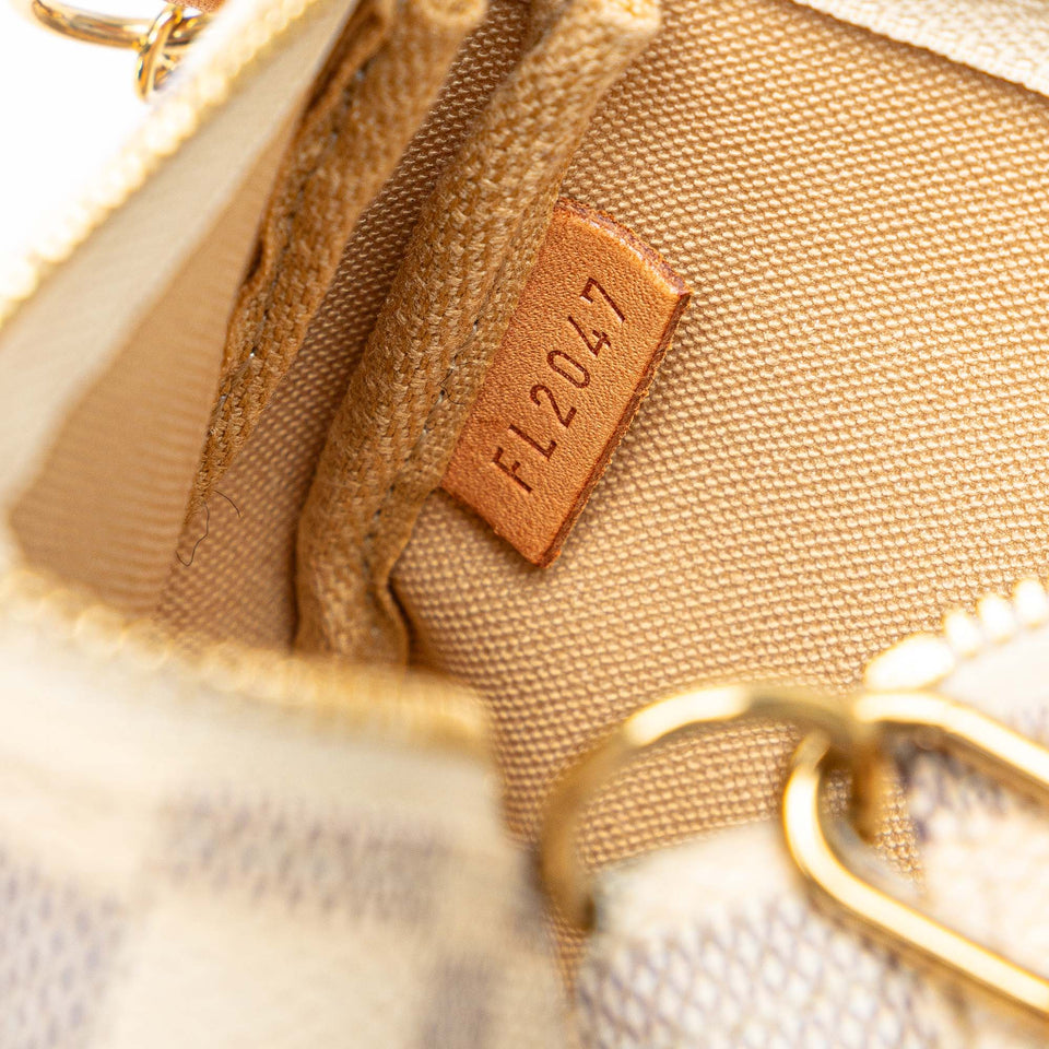 White Louis Vuitton Damier Azur Mini Pochette Accessoires Handbag