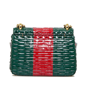 Gucci GG Marmont Wicker Green Rattan Gold