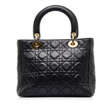 Dior Lady Dior Medium Black Cannage Quilted Leather