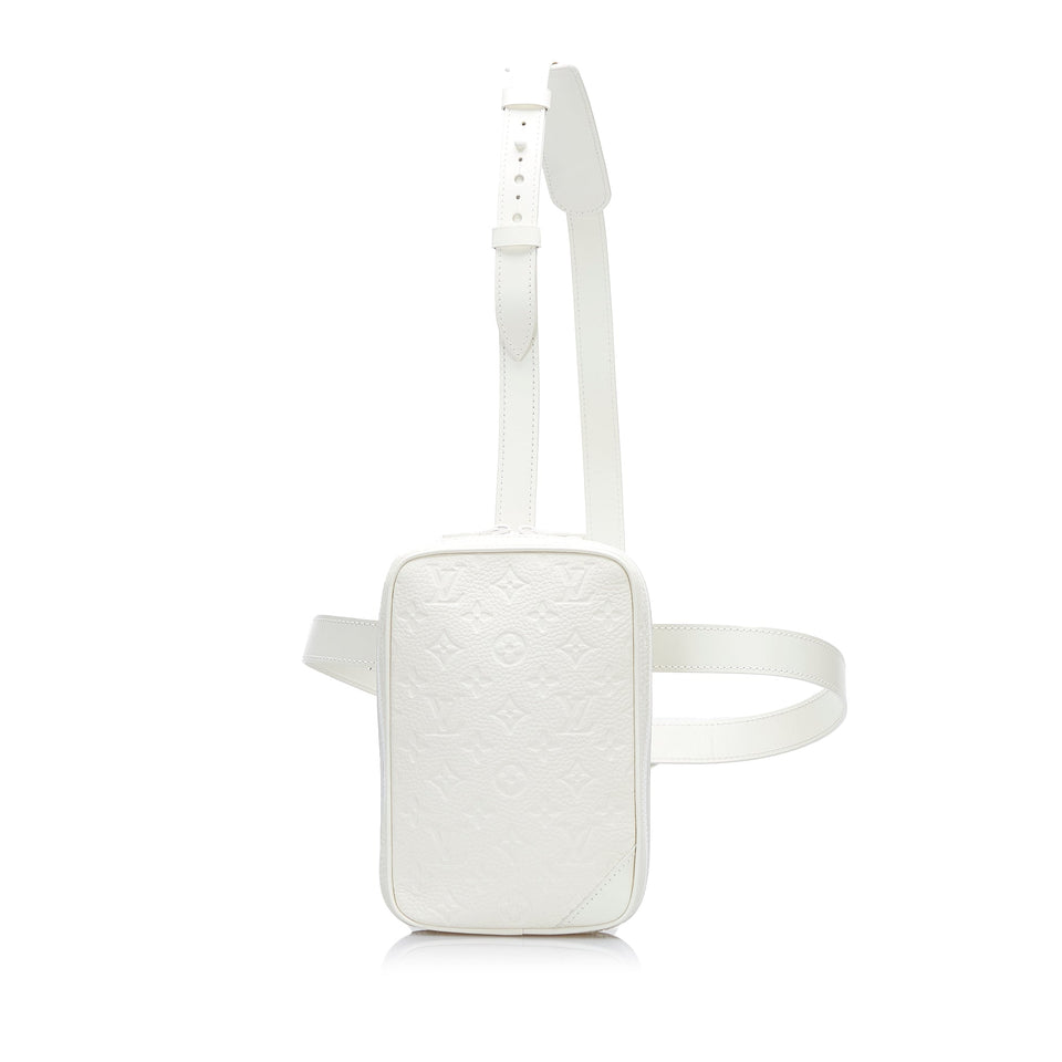White Louis Vuitton Monogram Taurillon Utility Side