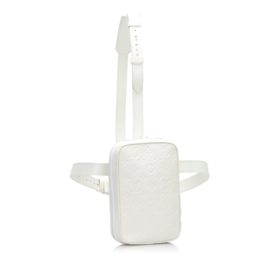 White Louis Vuitton Monogram Taurillon Utility Side