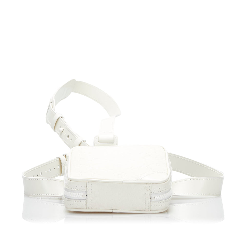 White Louis Vuitton Monogram Taurillon Utility Side