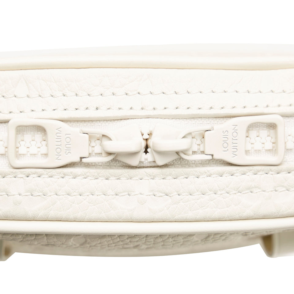 White Louis Vuitton Monogram Taurillon Utility Side