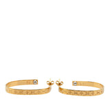 Gold Louis Vuitton Gold Plated Nanogram Hoop Earrings