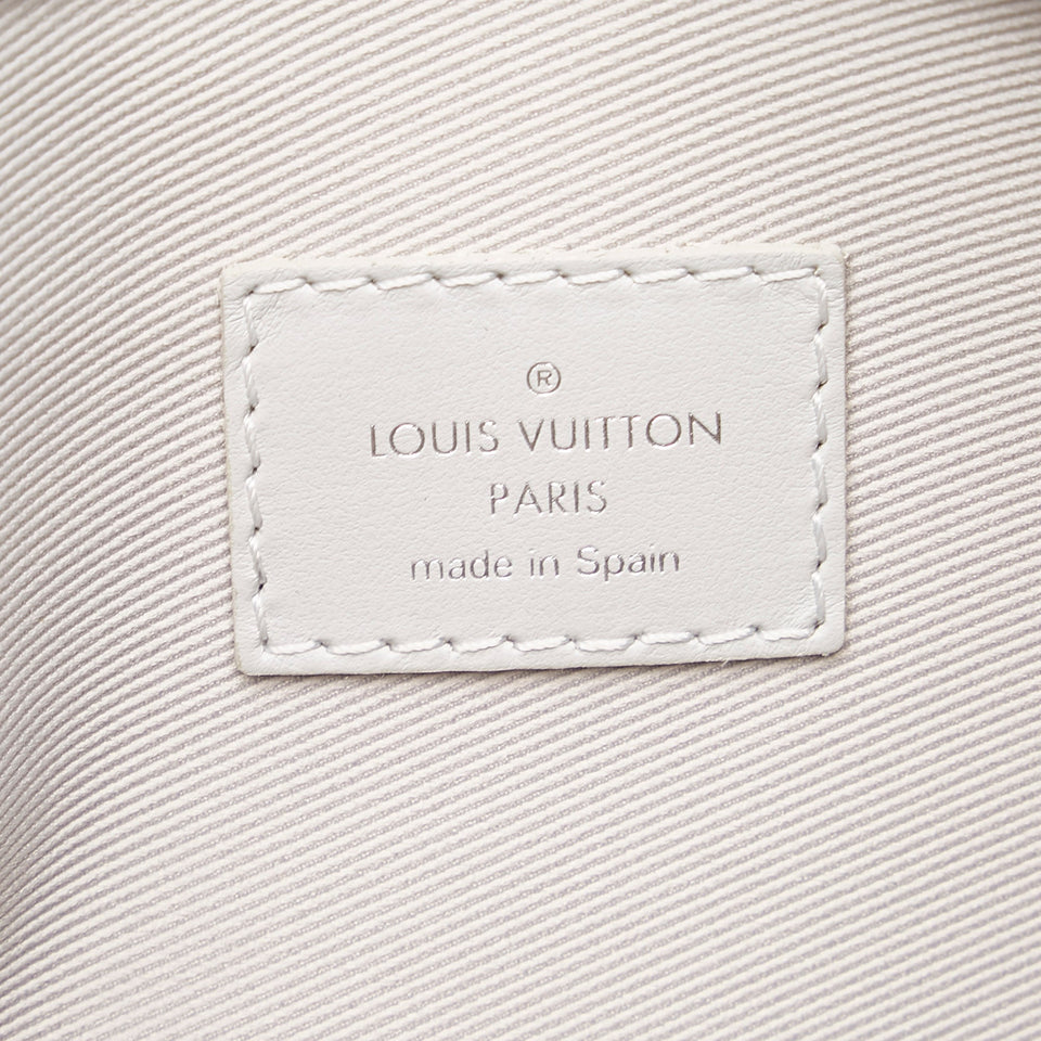 Louis Vuitton Double Flat Bag White Logo Story Monogram Canvas