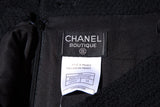 Chanel Black Tweed Pleated Bottom Skirt SZ 34