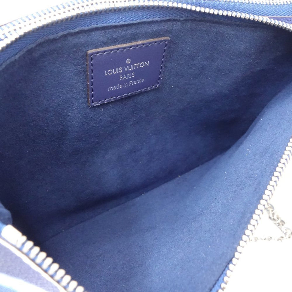 Louis Vuitton Double Zip  Canvas Clutch Bag