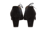 Chanel Black Suede Lace Up Low Heels SZ 37