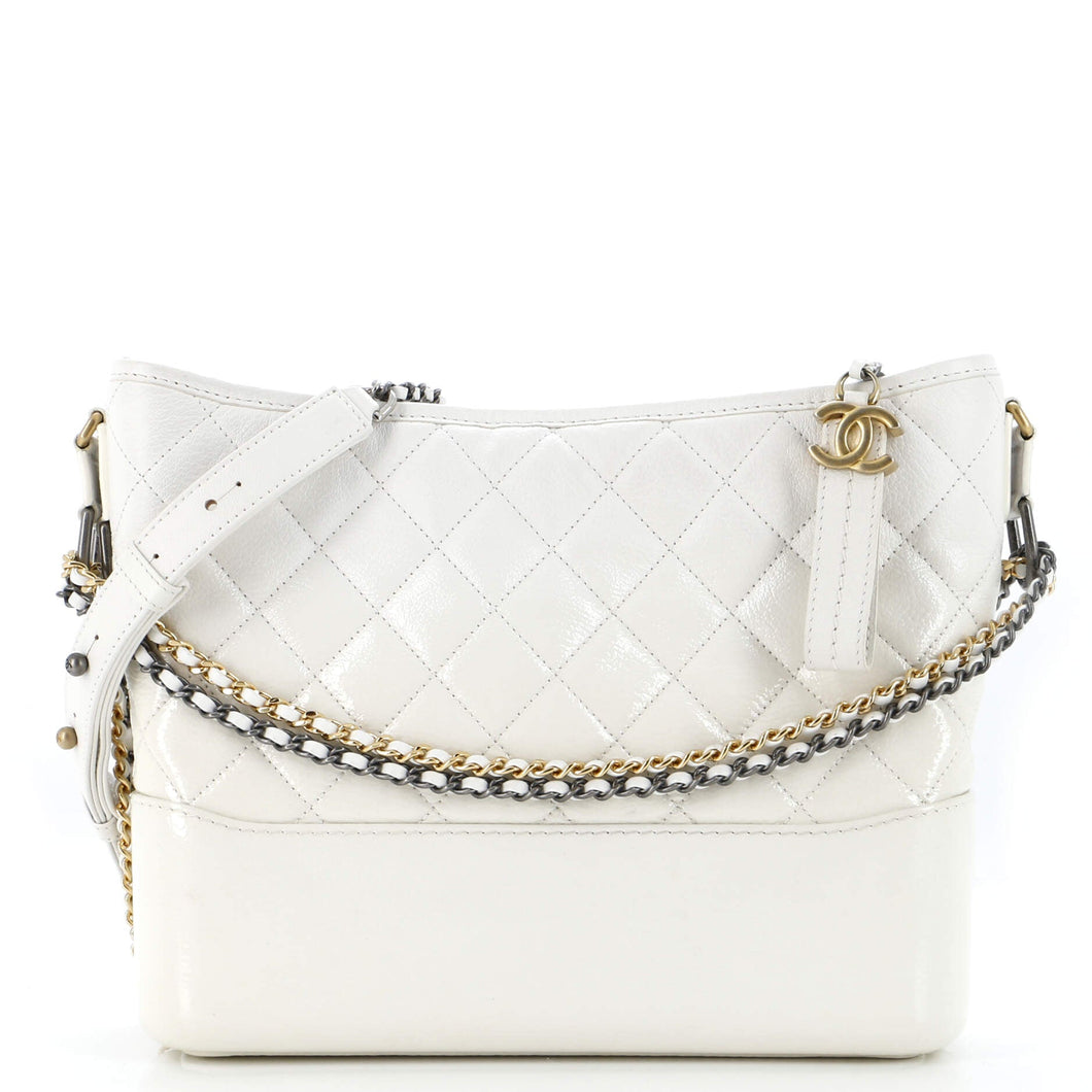 CHANEL Gabrielle Hobo Quilted Goatskin and Patent Medium