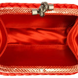 Box Knot Clutch Intrecciato Satin Small