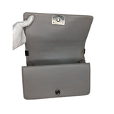 Chanel Gray Quilted Calfskin Medium Boy Bag