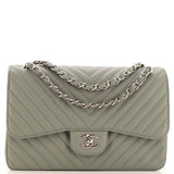 CHANEL Classic Double Flap Bag Chevron Caviar Jumbo