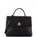 CHANEL Trendy CC Top Handle Bag Quilted Lambskin Large