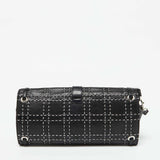Dior Black Leather Cannage Perforated Stitched Flap Clutch