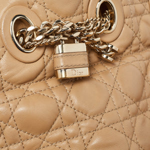Dior Beige Cannage Leather Chri Chri Chain Tote..